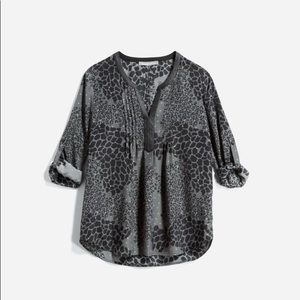 Daniel Rainn loose fitting vegan leather trim top